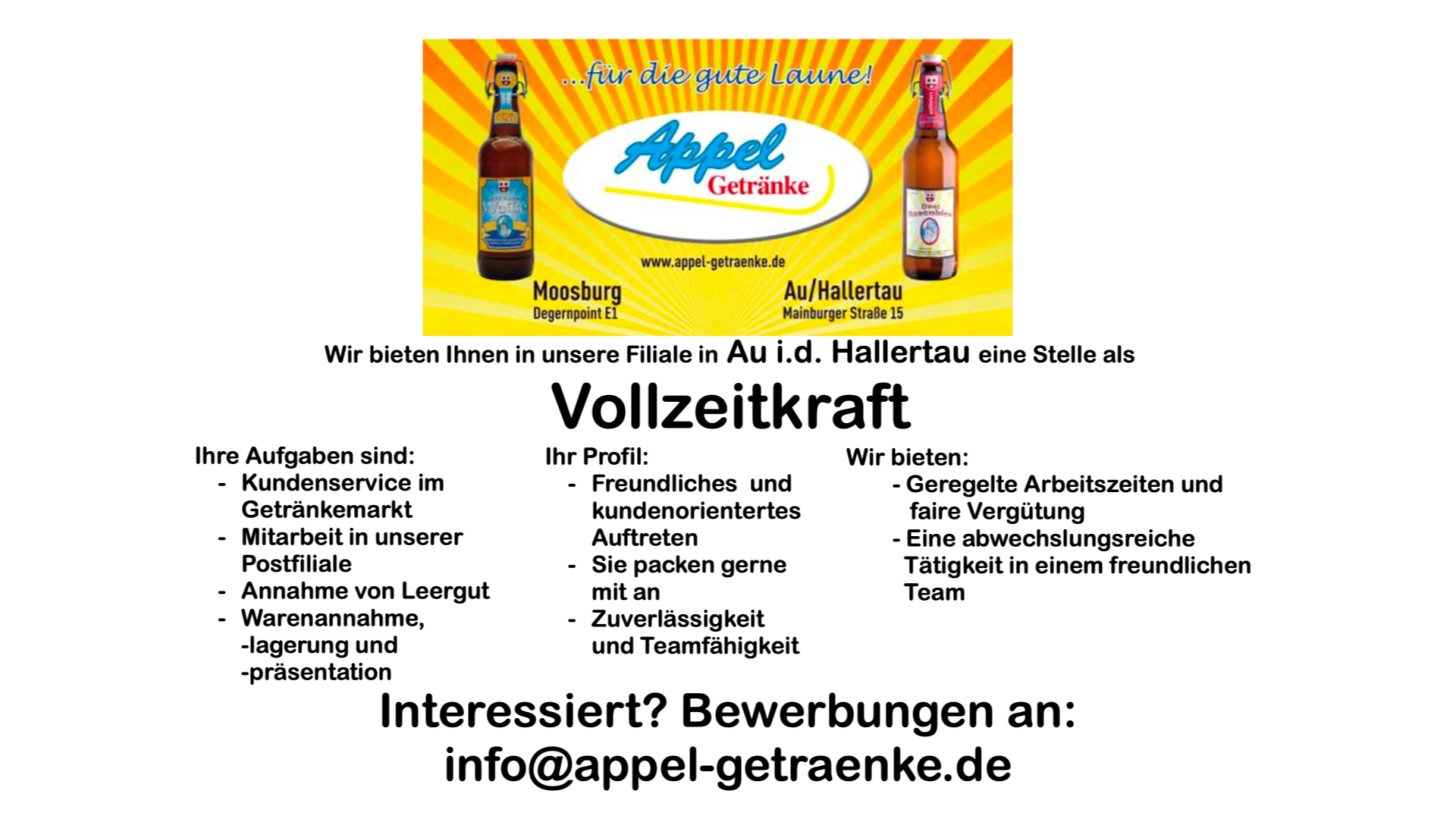 Stellenanzeige Au